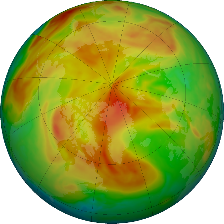Arctic ozone map for 14 May 2019